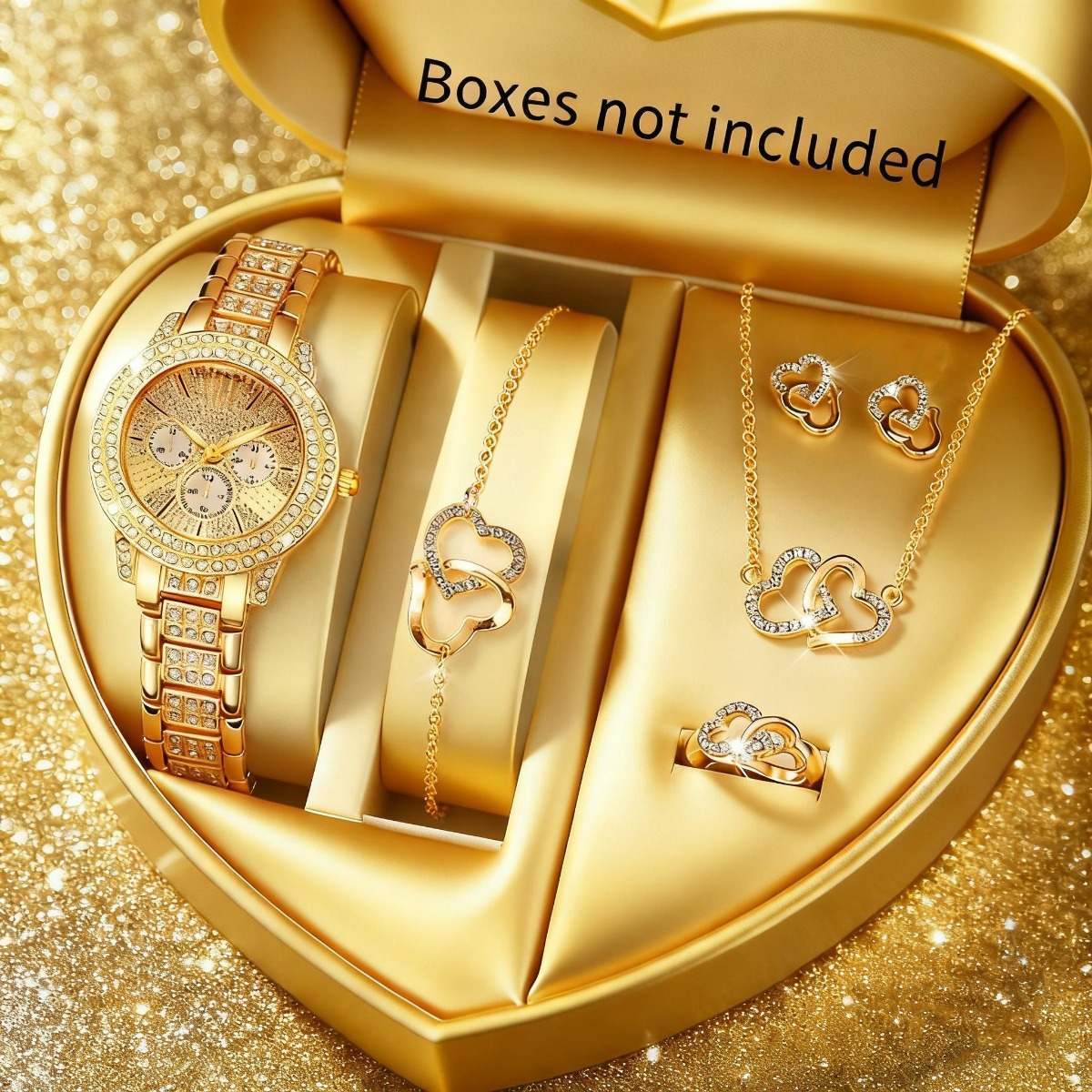 Luxury Watch Case Travel - 6 قطع الفاخرة حجر الراين النساء