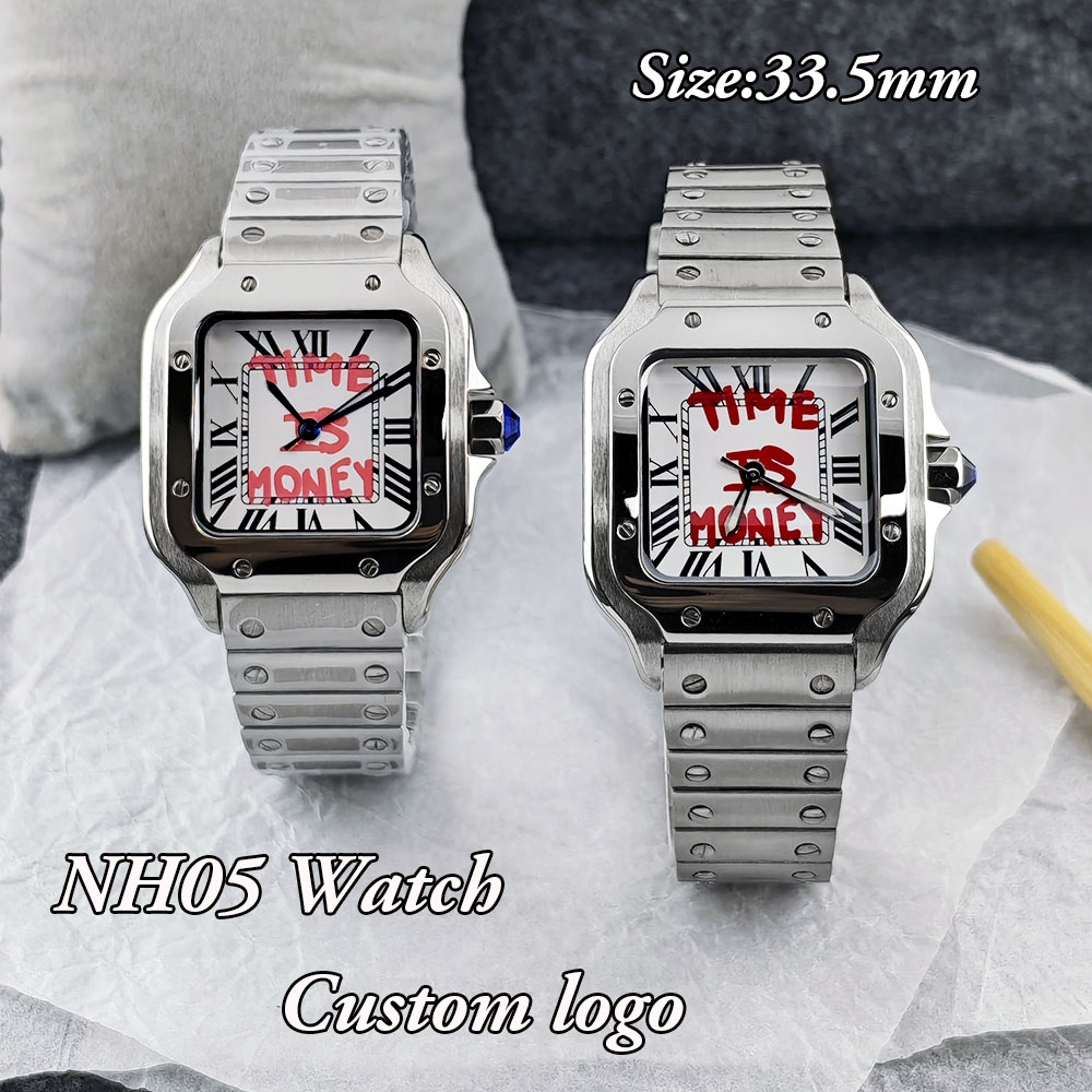 Luxury Watch Logo - ساعة NH05 مربعة الشكل جديدة، ساعة