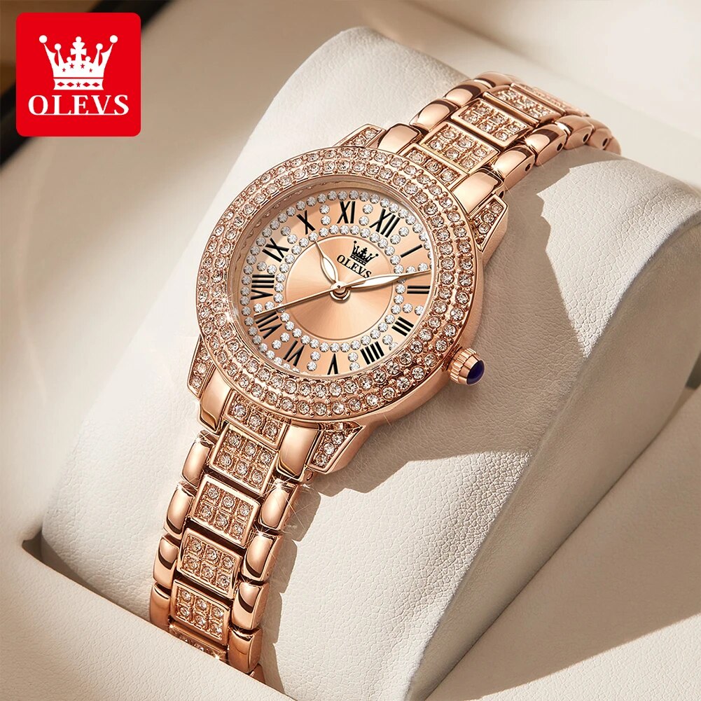 Luxury Watch Ladies - ساعة OLEVS نسائية فاخرة كوارتز ماسية