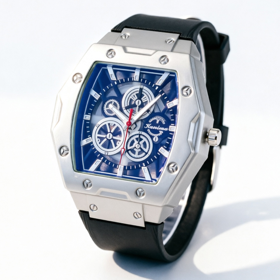 Luxury Watch Jacob And Co - ساعة رجالية أنيقة بحزام سيليكون مجوف،