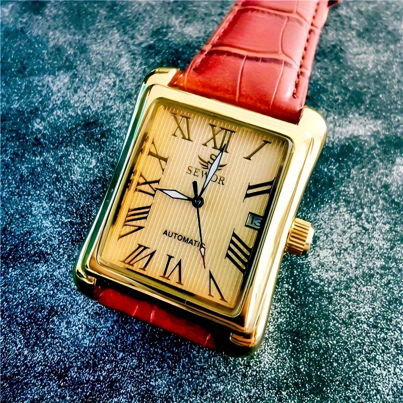 Luxury Watch Name Brands - ساعة يد رجالية مربعة الشكل بتصميم