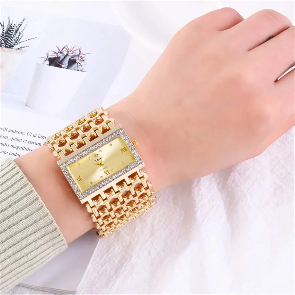 Luxury Watch Diamond - ساعة كوارتز نسائية فاخرة مرصعة بالألماس