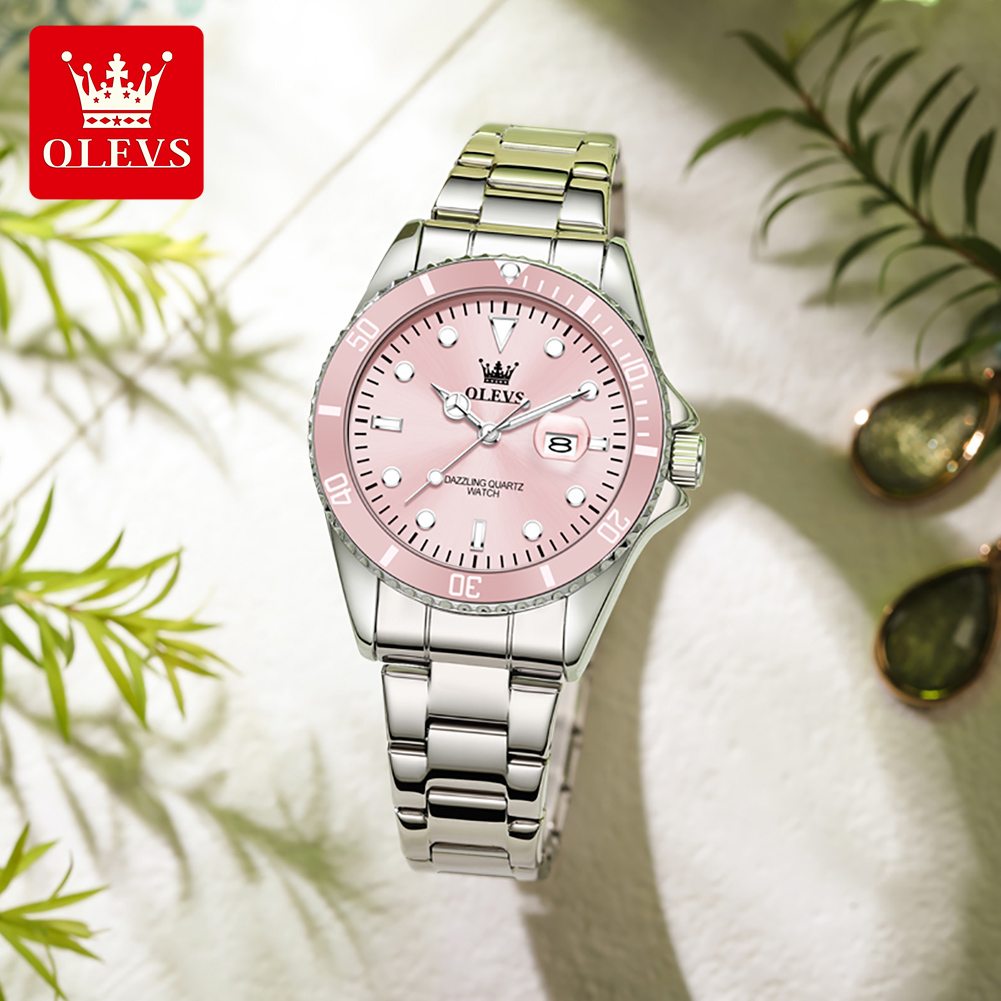 Luxury Watch Green - ساعات OLEVS الفاخرة للنساء كوارتز بحزام