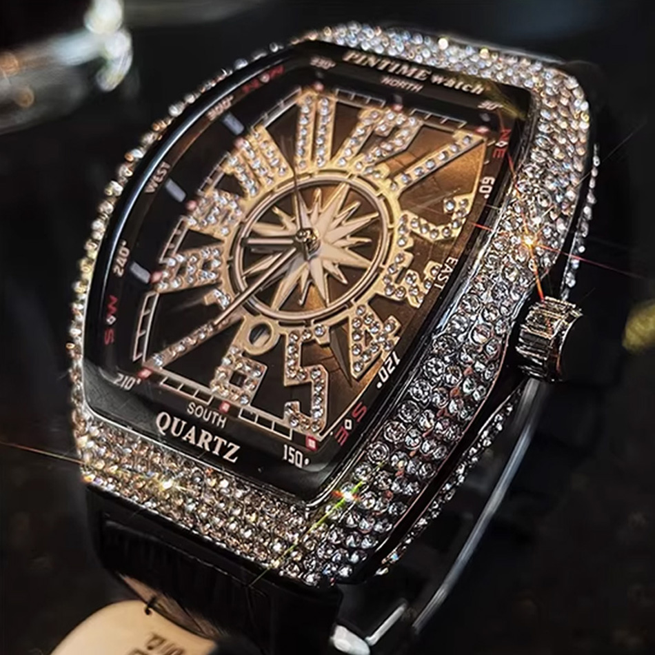 Luxury Watch Jacob And Co - ساعة يد فاخرة للرجال مرصعة بالألماس،