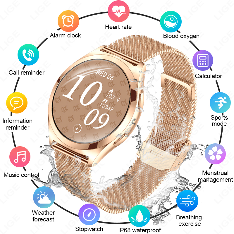 Luxury Watch On Wrist - ساعة ذكية فاخرة من LIGE للنساء