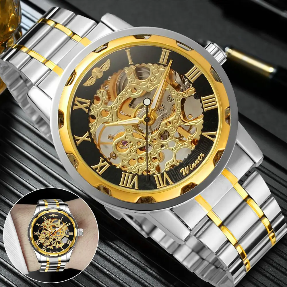 Luxury Watch Nice - ساعة يد رجالية بحزام من الفولاذ