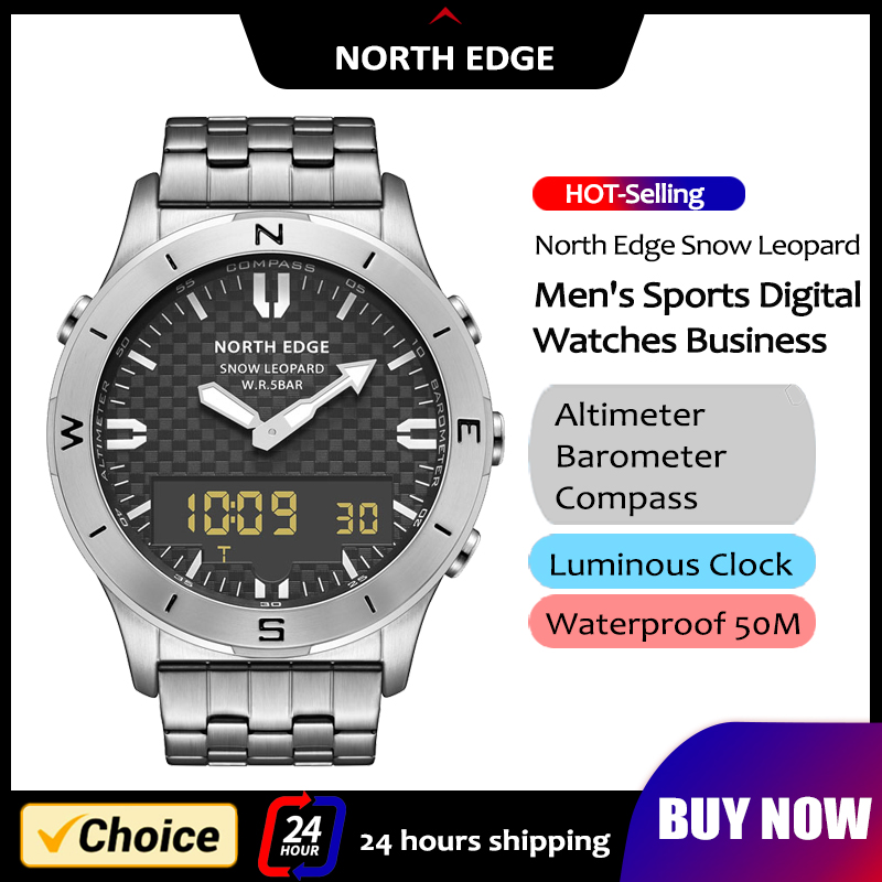 Compass Watch Luxury - NORTH EDGE ساعة رقمية رياضية للرجال