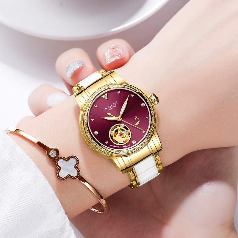 ساعة يد نسائية ميكانيكية فاخرة - مراجعة Luxury Watch White وسعره