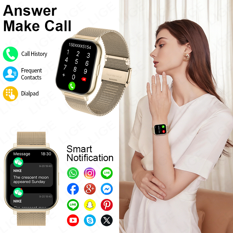ساعة ذكية LIGE 2026 تعمل بنظام - مراجعة Luxury Watch Hd وسعره