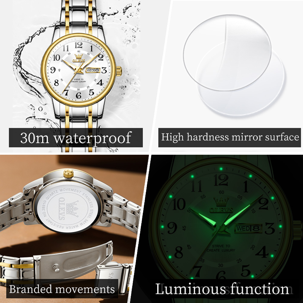 OLEVS 2891 العلامة التجارية ال - مراجعة Luxury Watch Green وسعره