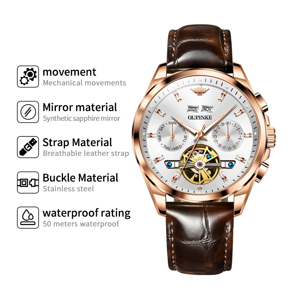 ساعة رجالية من OUPINKE ماركة ف - مراجعة Luxury Watch Hd وسعره