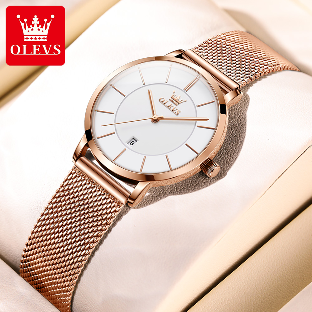 OLEVS ساعة نسائية 5869 أنيقة م - مراجعة Luxury Watch Logo وسعره