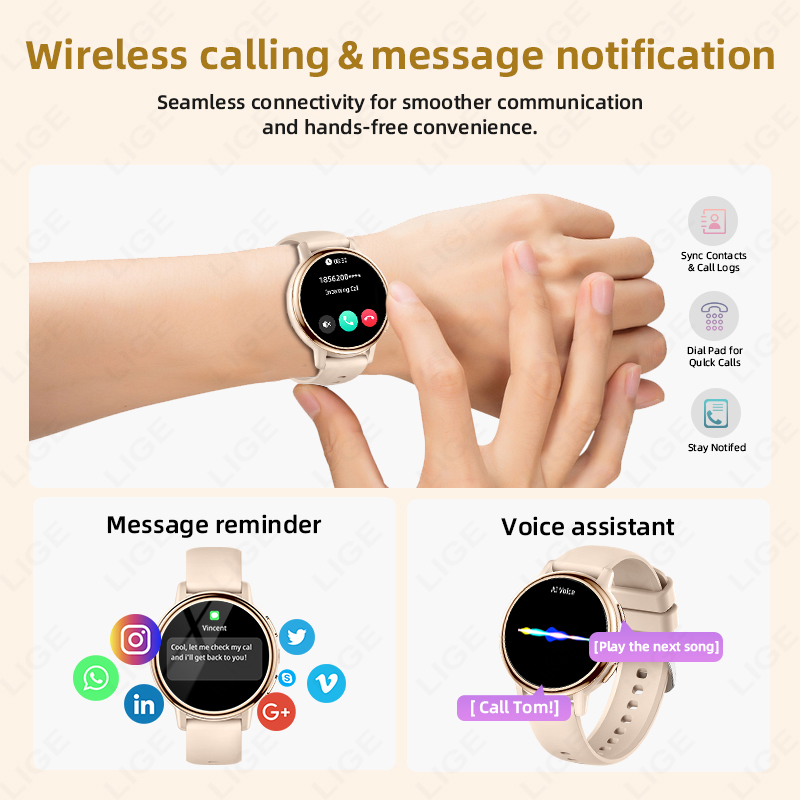 ساعة ذكية نسائية فاخرة من LIGE - مراجعة Luxury Watch On Wrist وسعره