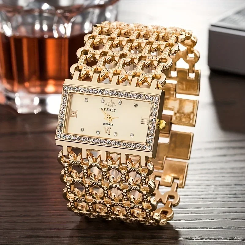 ساعة كوارتز نسائية فاخرة مرصعة - مراجعة Luxury Watch Diamond وسعره