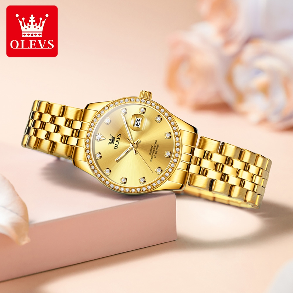 ساعة يد نسائية فاخرة OLEVS 362 - مراجعة Luxury Watch Diamond وسعره