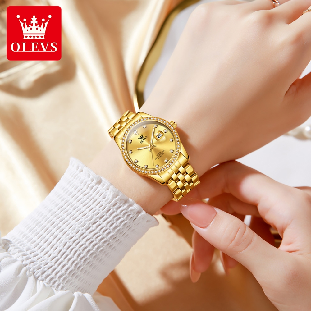 ساعة يد نسائية فاخرة OLEVS 362 - مراجعة Luxury Watch Diamond وسعره