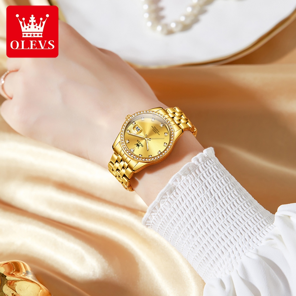 ساعة يد نسائية فاخرة OLEVS 362 - مراجعة Luxury Watch Diamond وسعره