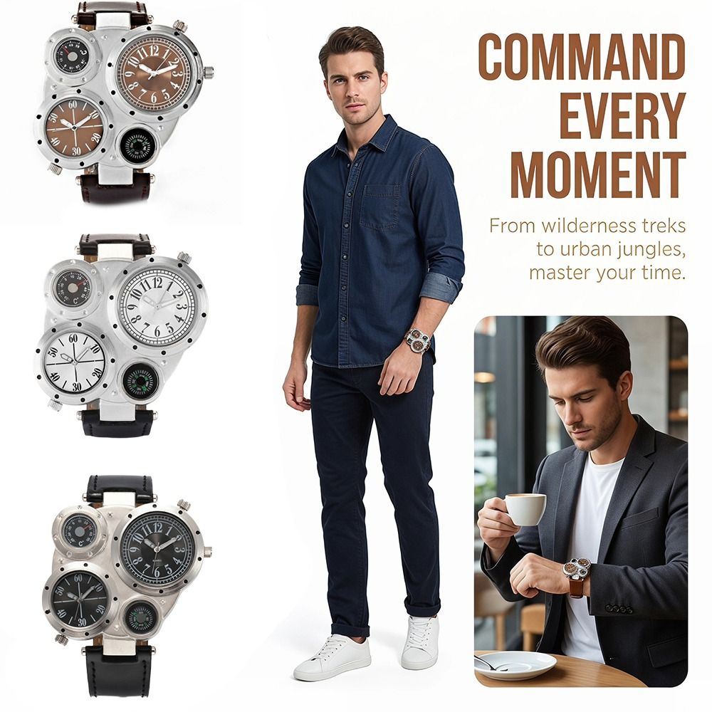 ساعة رجالية فاخرة بحزام من الج - مراجعة Compass Watch Luxury وسعره