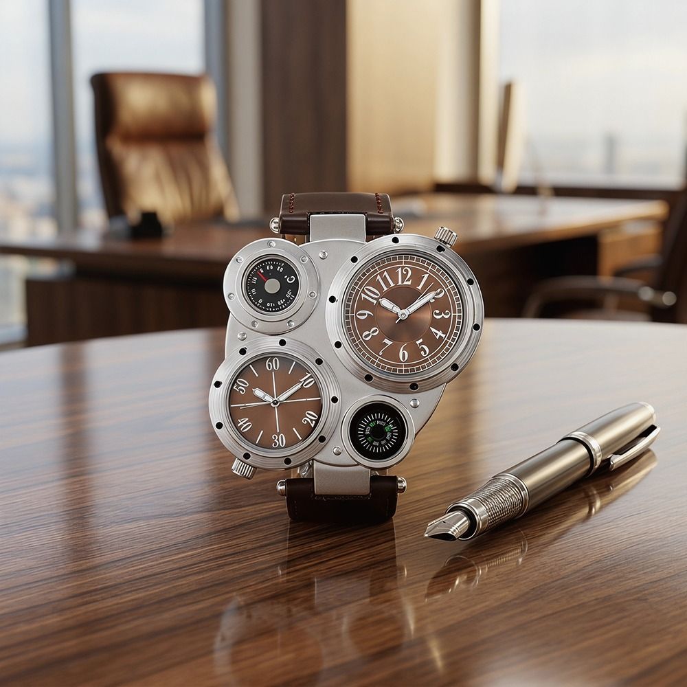 ساعة رجالية فاخرة بحزام من الج - مراجعة Compass Watch Luxury وسعره