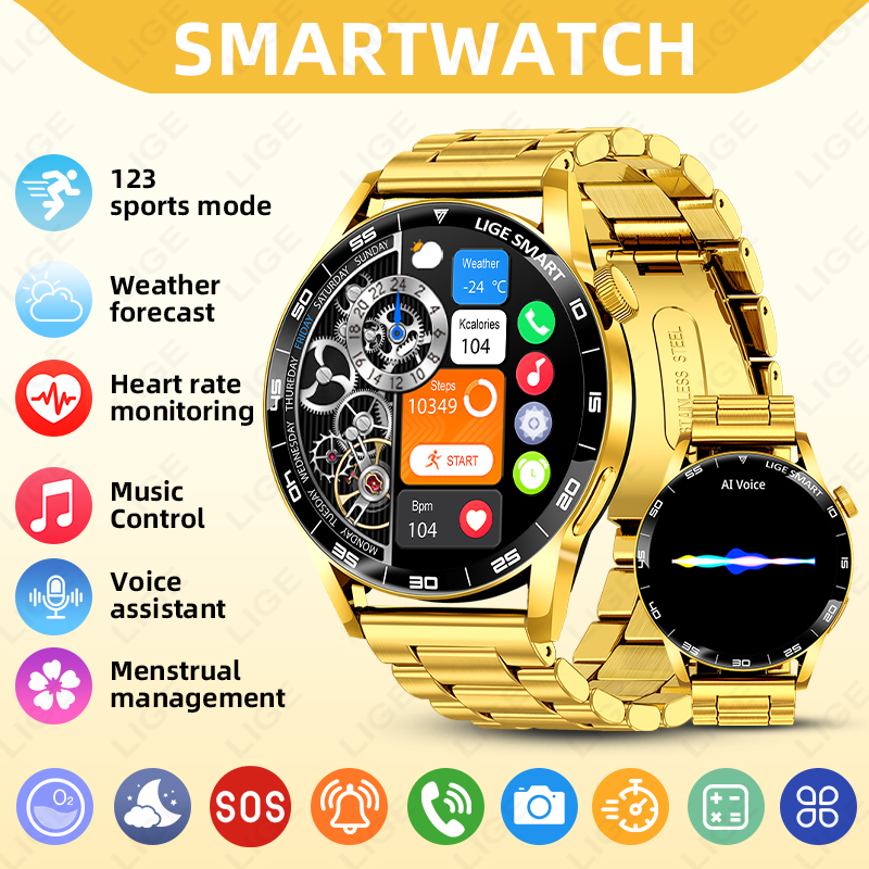 LIGE ساعة ذكية فاخرة للرجال وا - مراجعة Luxury Watch On Wrist وسعره