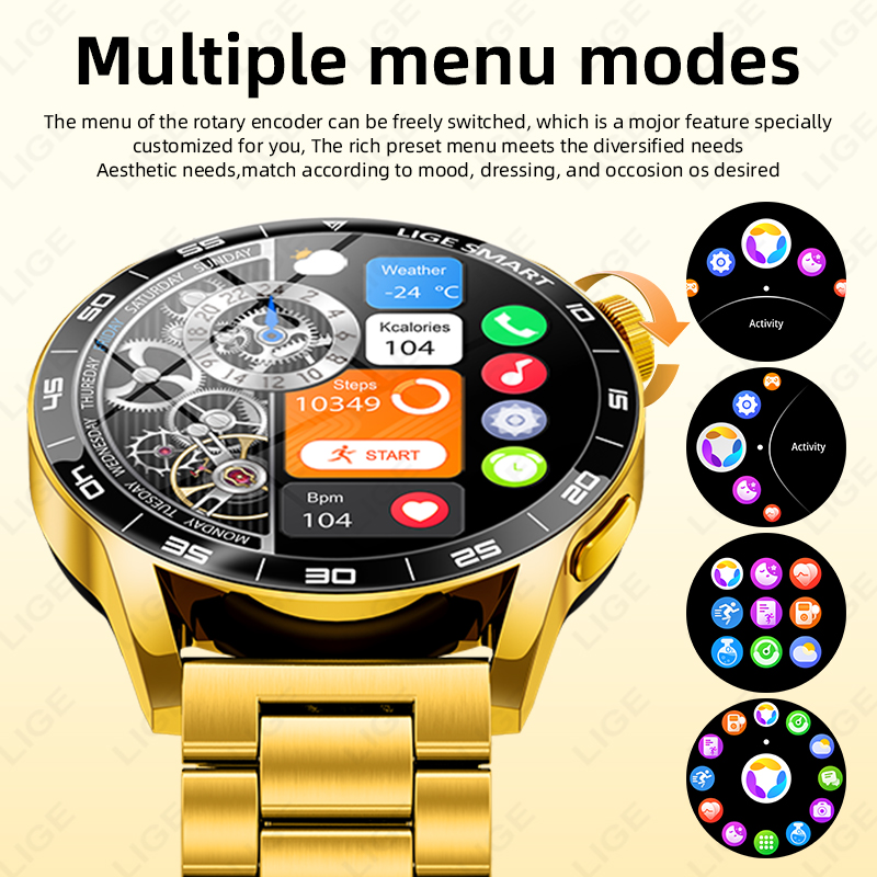 LIGE ساعة ذكية فاخرة للرجال وا - مراجعة Luxury Watch On Wrist وسعره