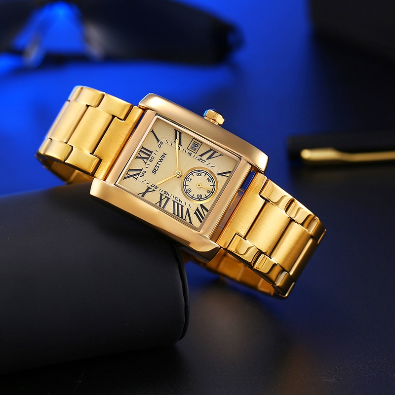 ساعة رجالية فاخرة للرجال ذهبي  - مراجعة Luxury Watch White وسعره