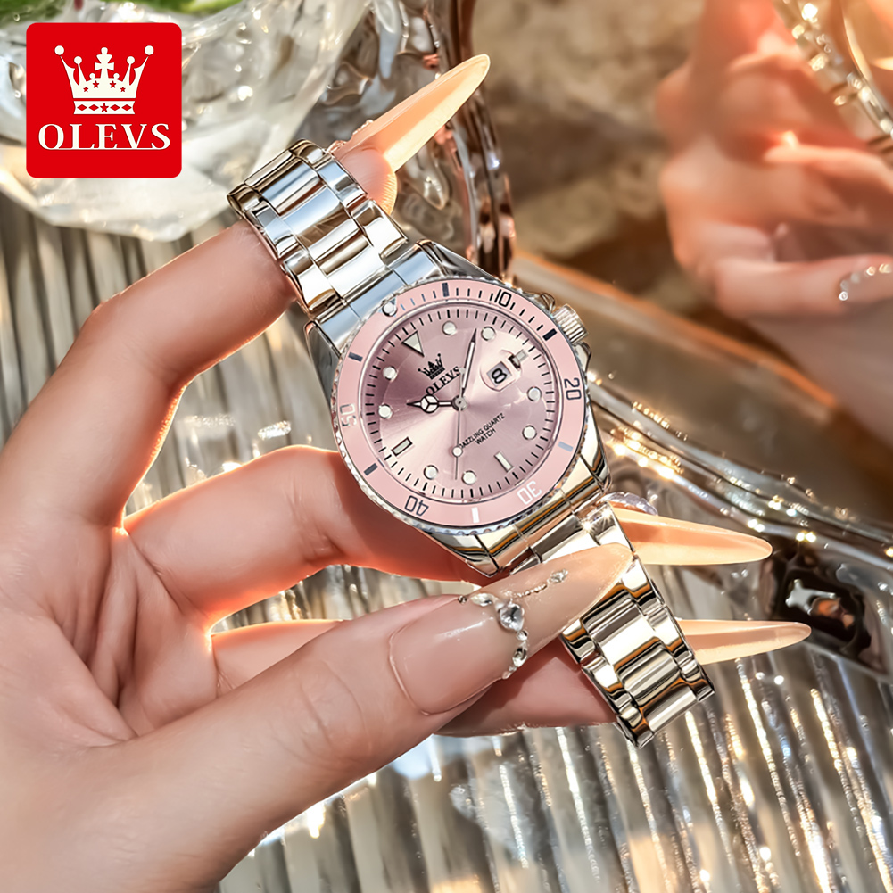 ساعات OLEVS الفاخرة للنساء كوا - مراجعة Luxury Watch Green وسعره