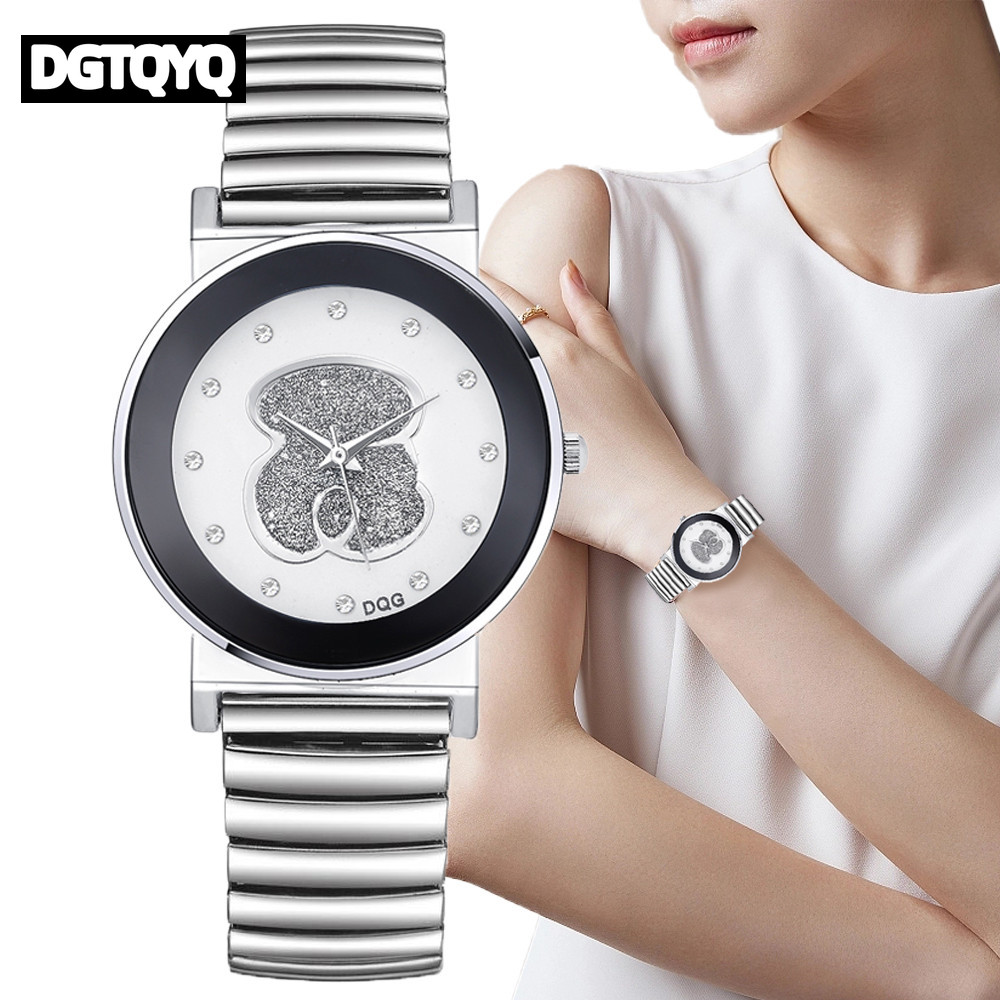السيدات الفاخرة أسود أبيض الدب - مراجعة Luxury Watch White وسعره