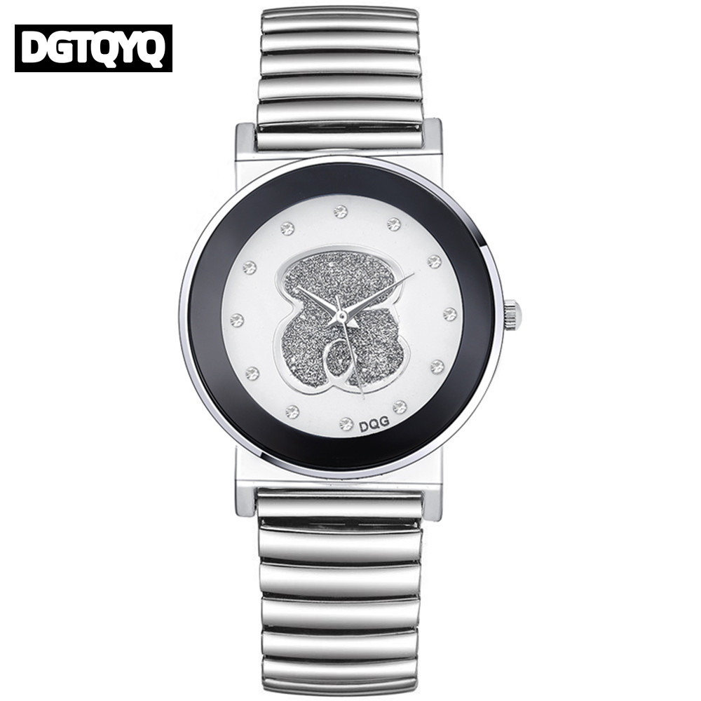 السيدات الفاخرة أسود أبيض الدب - مراجعة Luxury Watch White وسعره