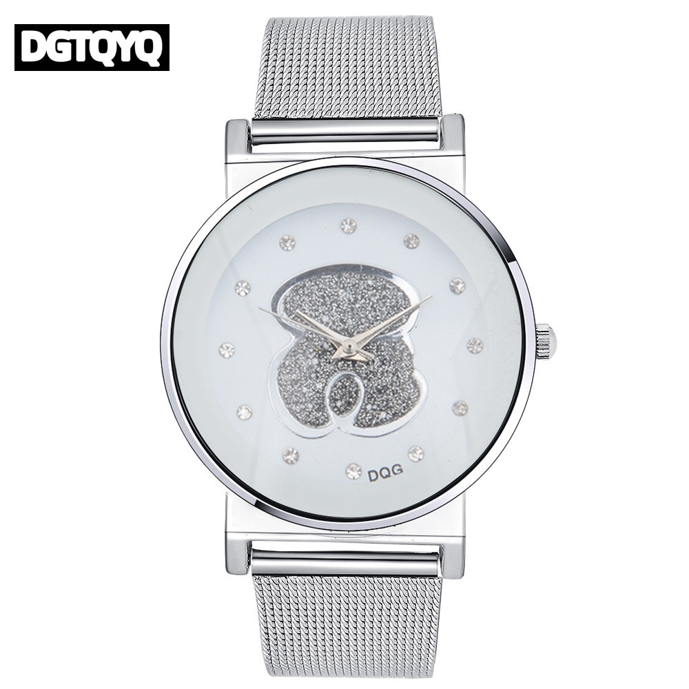 السيدات الفاخرة أسود أبيض الدب - مراجعة Luxury Watch White وسعره