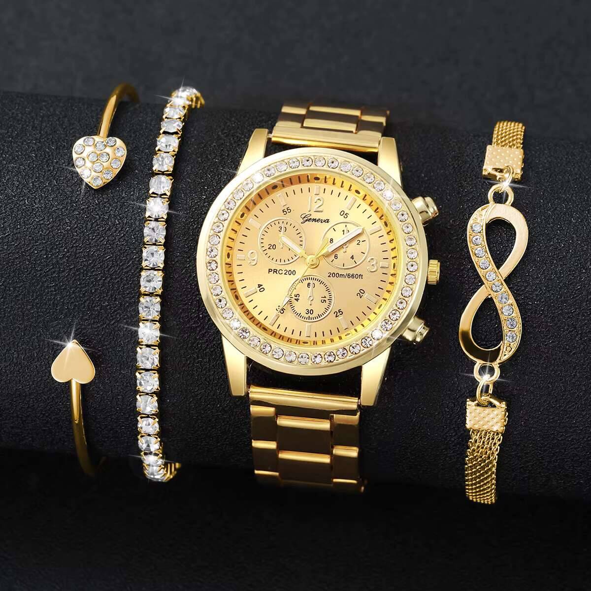 4 قطع/مجموعة ساعات نسائية فاخر - مراجعة Luxury Watch Case Travel وسعره