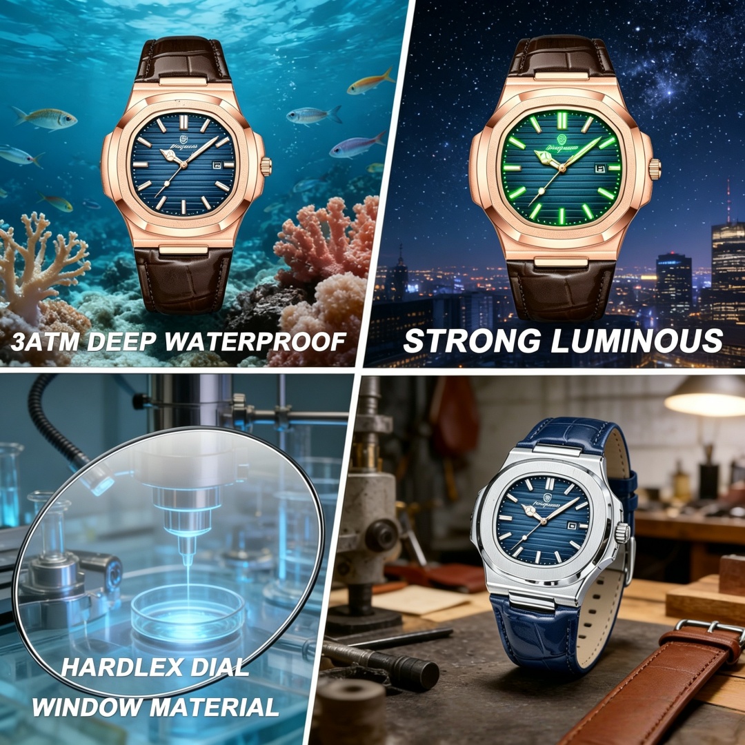 ساعة يد رجالية فاخرة مربعة الش - مراجعة Luxury Watch Nice وسعره