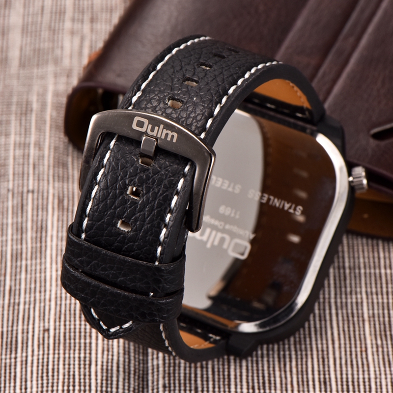 Oulm كلاسيكي أسود ساعات غير رس - مراجعة Compass Watch Luxury وسعره