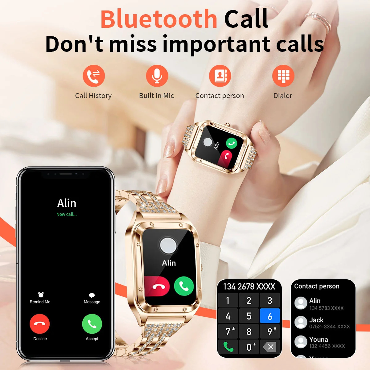 1.57 بوصة ساعة ذكية فاخرة للنس - مراجعة Compass Watch Luxury وسعره