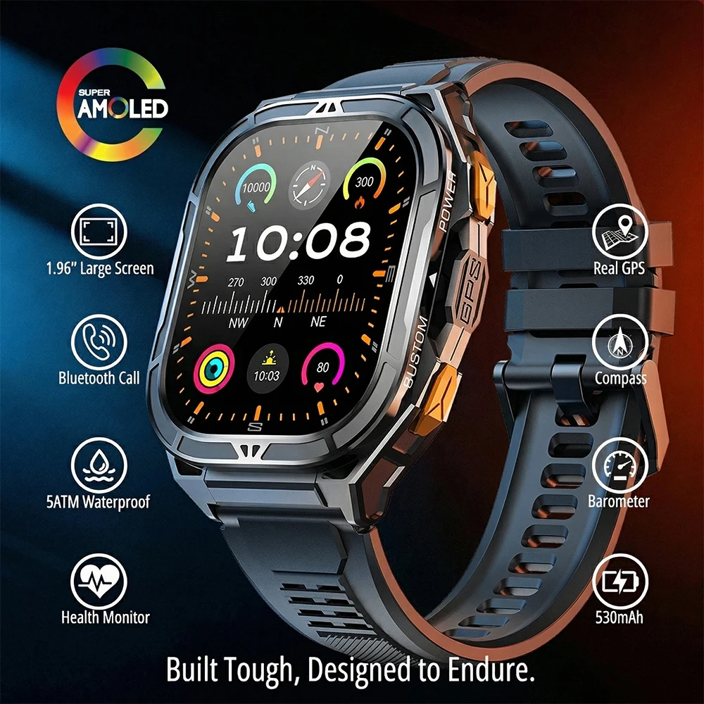 ساعة ذكية فاخرة بشاشة AMOLED م - مراجعة Compass Watch Luxury وسعره