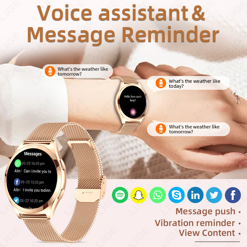 ساعة ذكية فاخرة من LIGE للنساء - مراجعة Luxury Watch On Wrist وسعره