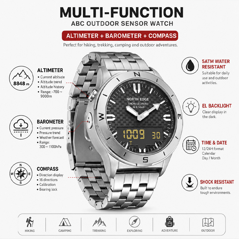 ساعة رياضية رقمية للرجال من نو - مراجعة Compass Watch Luxury وسعره
