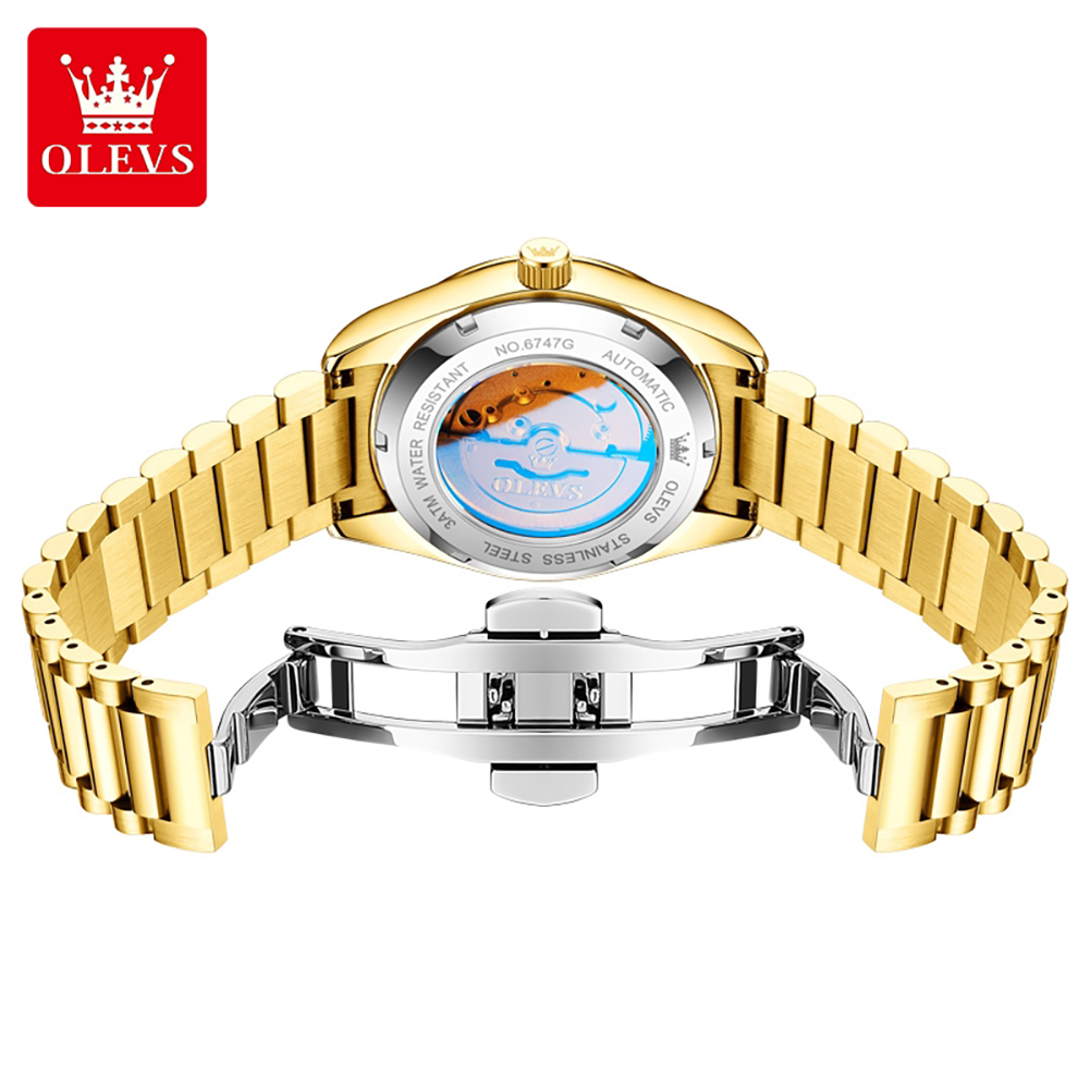 ساعة OLEVS 6747 الفاخرة للرجال - مراجعة Luxury Watch Diamond وسعره