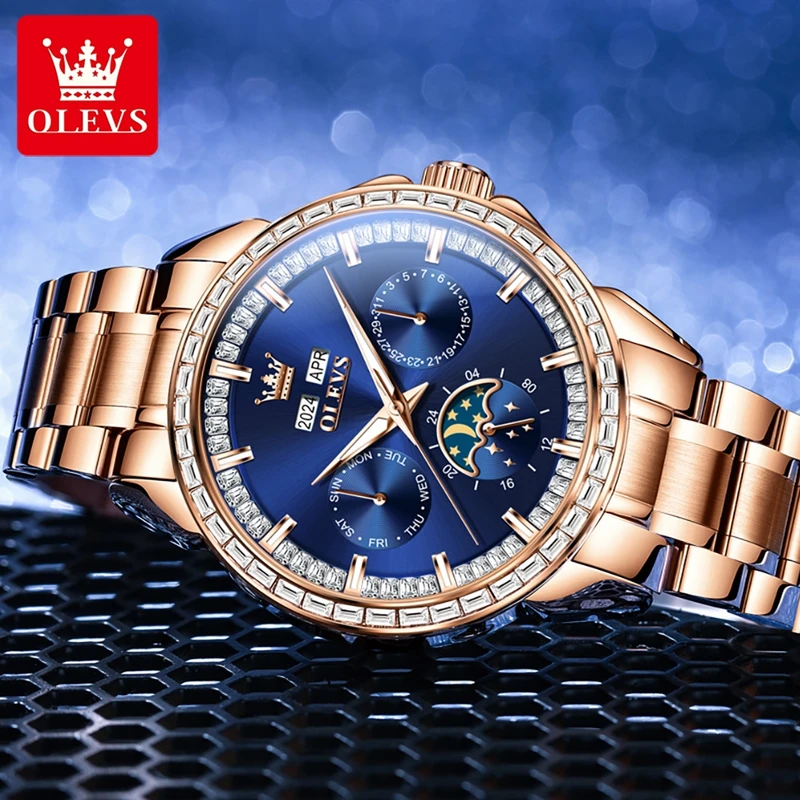 OLEVS 6695 ساعات رجالية جديدة  - مراجعة Compass Watch Luxury وسعره