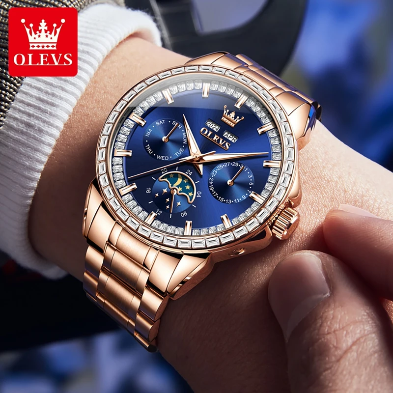 OLEVS 6695 ساعات رجالية جديدة  - مراجعة Compass Watch Luxury وسعره