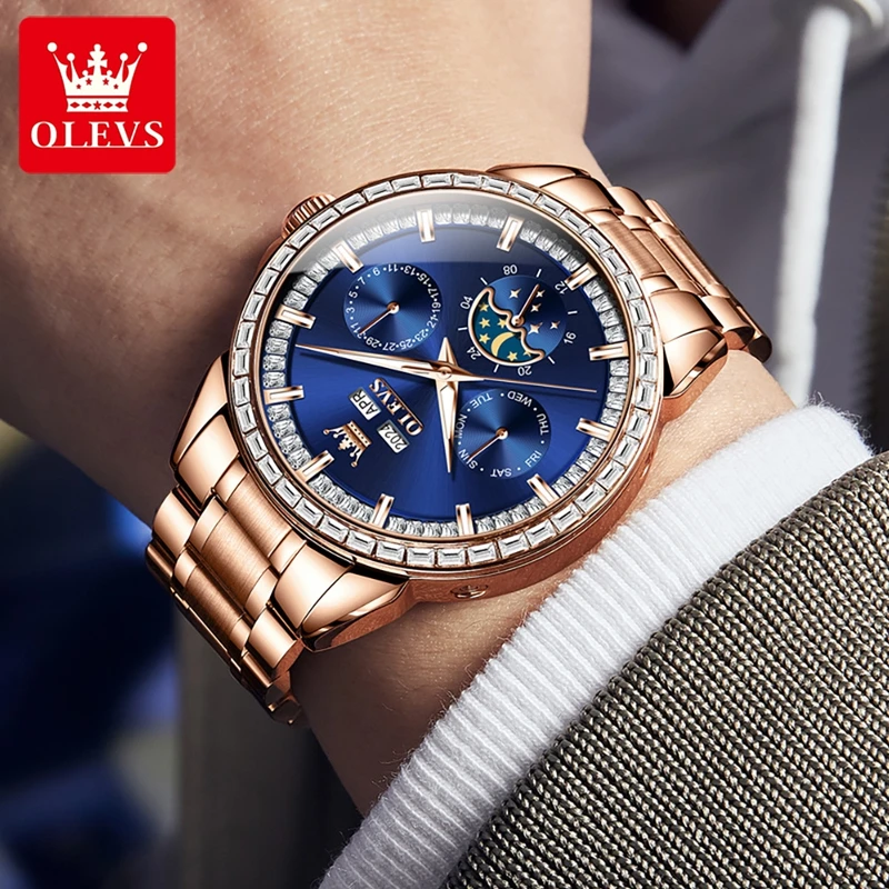OLEVS 6695 ساعات رجالية جديدة  - مراجعة Compass Watch Luxury وسعره