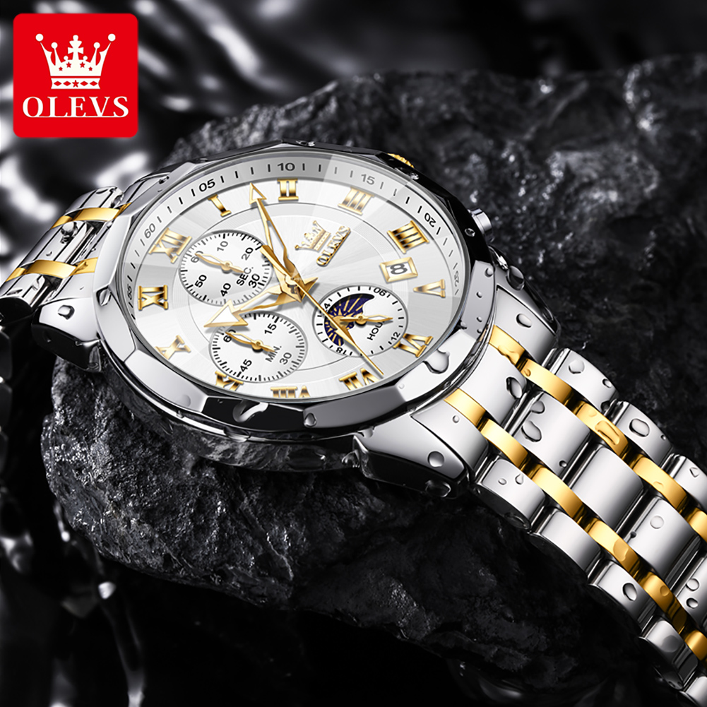 ساعة OLEVS 3675 للرجال، ساعة ك - مراجعة Luxury Watch Hd وسعره