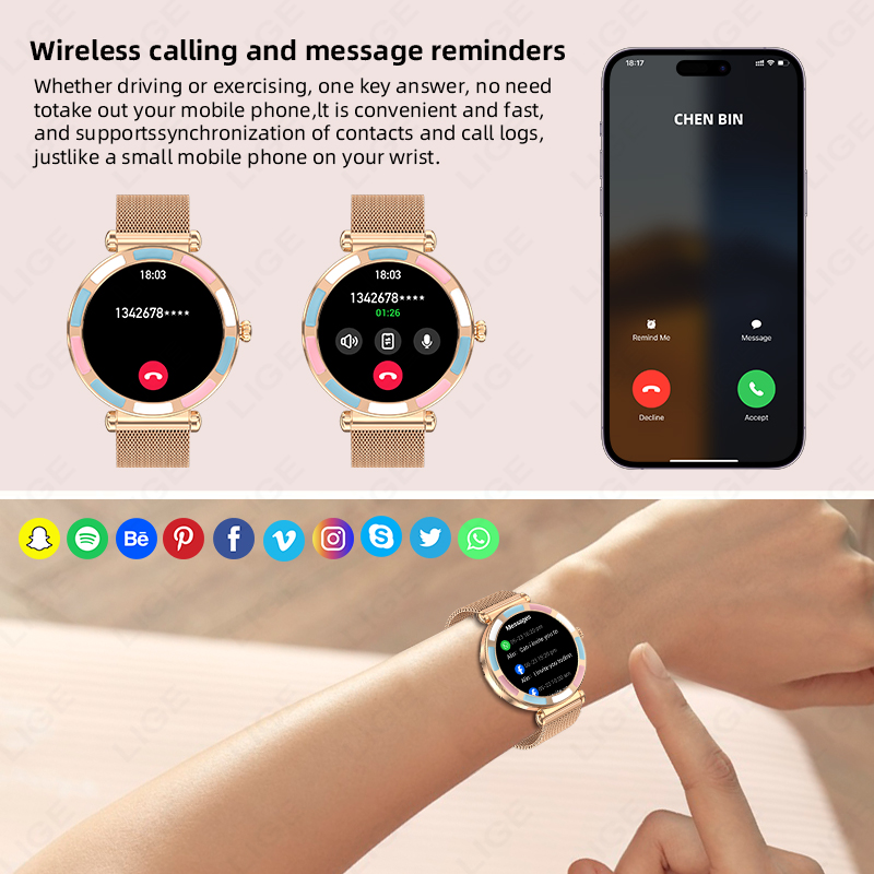 ساعة ذكية فاخرة LIGE 2026 لنظا - مراجعة Luxury Watch Hd وسعره