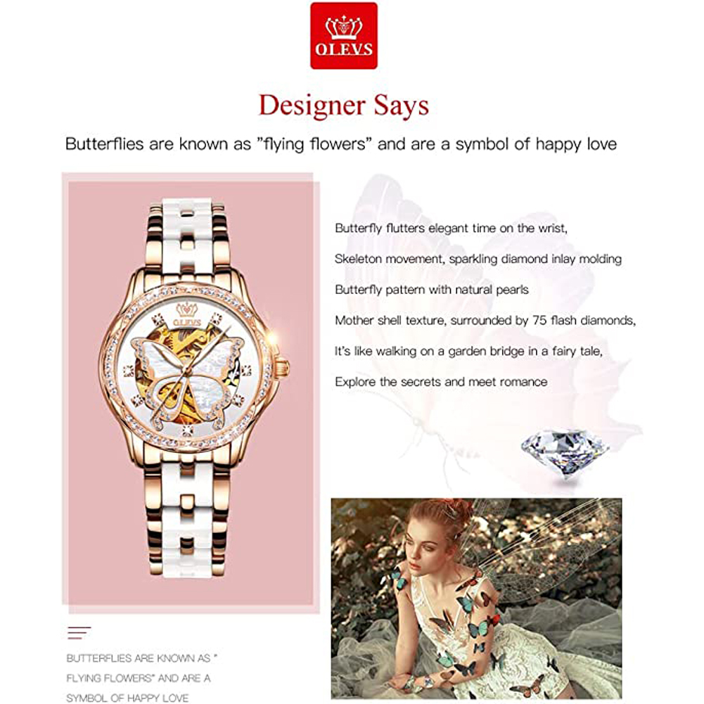 OLEVS للنساء ساعات أوتوماتيكية - مراجعة Luxury Watch White وسعره
